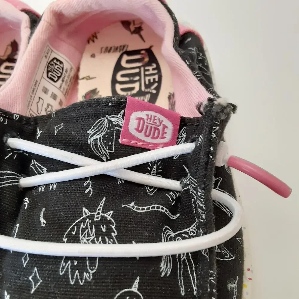 Hey Dude Wendy Sox Slip On Shoes Toddler 8 Black Unicorn Whimsical Boat Shoes